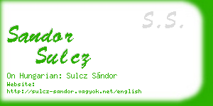 sandor sulcz business card