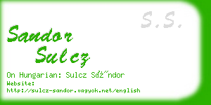 sandor sulcz business card